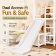 thumbnail image 6 of DTTRA Twin over Full Playhouse Metal Bunk Bed with Slide, Ladder, LED Light & Storage Cabinet, White, 6 of 9