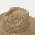 thumbnail image 3 of Summer Outdoor Casual Style Holiday Panama Style Shade Straw Hat Sun Hat Roofing Hats Solar Escape Hats Favorable Apparel Beach Hats for Women Big Head Summers Hats for Men Hats Fashion Unchained Hat, 3 of 7