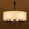 thumbnail image 4 of UHG 5-Light Elegant Farmhouse Chandelier for Living Room, Rustic Industrial Flush Mount Ceiling Light Fixture, White Drum Pendant Lighting for Bedroom Hallway Kitchen Dining Room Foyer, 4 of 6