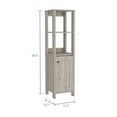 thumbnail image 5 of Miekor Furniture Hanover 4-Shelf Linen Cabinet Light Grey 01425, 5 of 7