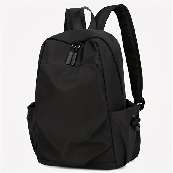 1pc Mini Black Backpack, Lightweight School Bag, Simple Casual Travel Small Backpack, Student Commuter Backpack, Outdoor Travel Bag, Versatile Solid Color Backpack