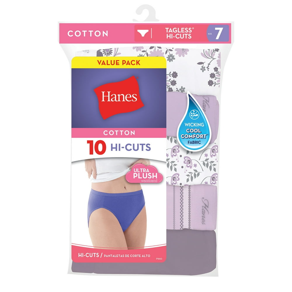 Hanes Hanes Women's Cotton HiCut Panties, 10Pack