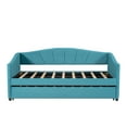 thumbnail image 3 of Upholstered Daybed Sofa Bed Twin Size With Trundle Bed and Wood Slat ,Blue, 3 of 13