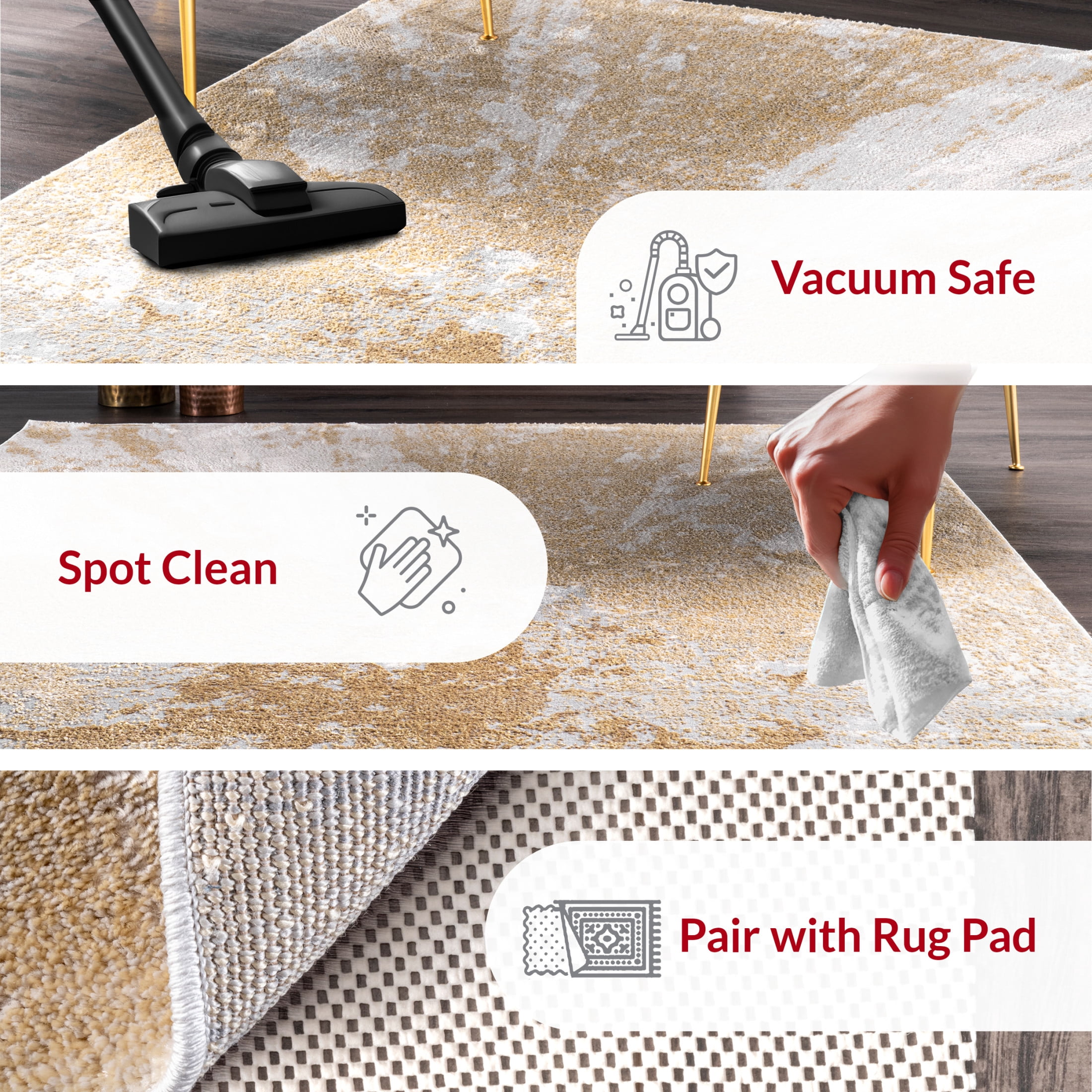 nuLOOM Cyn Contemporary Abstract Area Rug, 8' 10" x 12', Cyn Gold