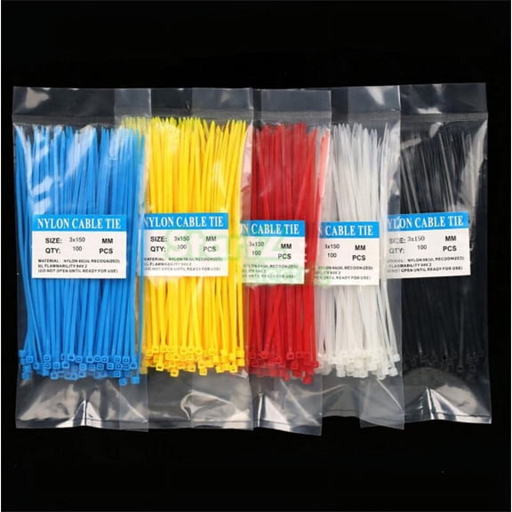 100Pcs/bag 3X150MM High Guality Self-Locking Multicolour Nylon Cable Ties