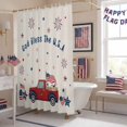 thumbnail image 5 of Independence Day Shower Curtain, 36" x 72", USA Flag Red Truck Linen Waterproof Bathroom Curtain Washable Shower Curtain Set with 12 Hooks, 5 of 9