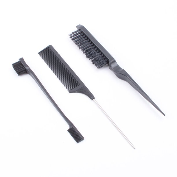 Juego de peines de peluquería de 3 piezas, peine para el cabello, incluye peine de doble filo, peine resistente de cola de rata y peine cepillo, para peluquería profesional, mujeres, hombres, niños (
