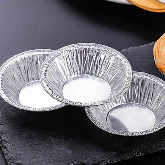 Raindrops 100Pcs Pie Molds Seamless Tinfoil Tart Pans for Family Dinner Baking