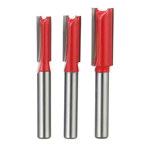 Hyper Tough 3 Piece Straight Router Bit Set