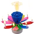 thumbnail image 2 of Exquisite Rotating Flower Music Candle Plastic Festival Birthday Cake Musical Floral Party DIY Decorations Children Colorful, 2 of 7