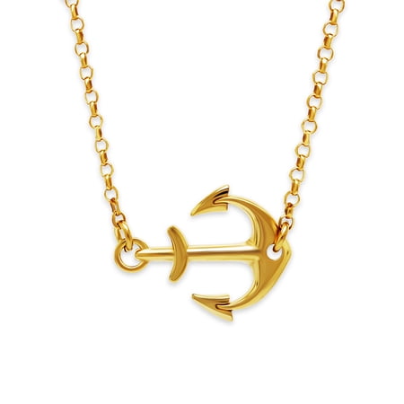 Gold Anchor Necklace - Gold Plated on 925 Sterling Silver - Nautical Necklace - Anchor Jewelry