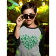 thumbnail image 4 of Tstars Womens Irish Green Clovers Heart St Patricks Day Shamrock Shirts Gift for Her Irish Shirt Pride Proud Irish 3-4 Women Sleeve Baseball Jersey Shirt, 4 of 7