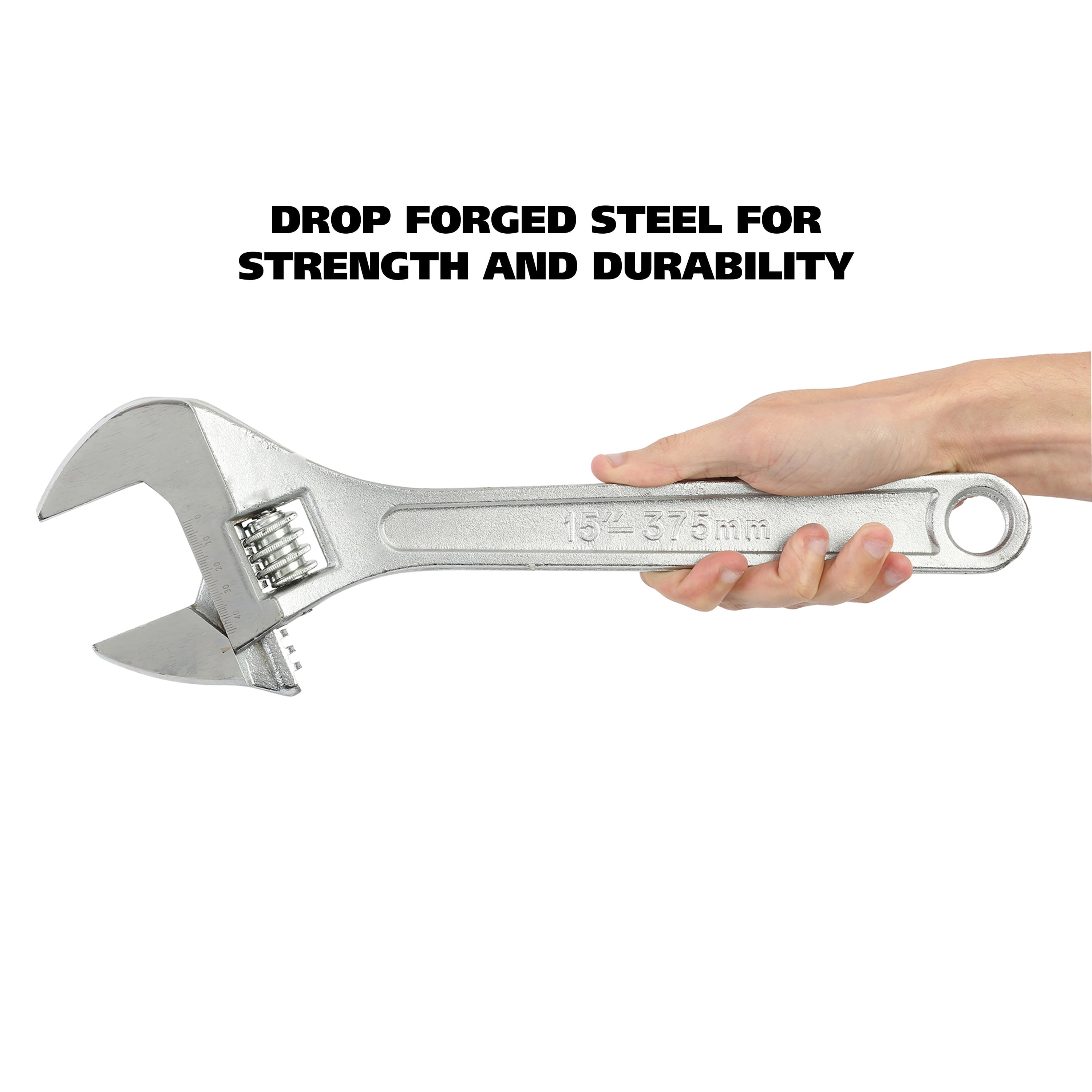 GreatNeck Adjustable Wrench, Drop Forged Steel, 15 inch