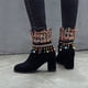 thumbnail image 4 of NECHOLOGY Botas Mujer Adulto Femenino Zapatos Botines de mujer Botines de mujer Otoño e Invierno moda comercio exterior borla grande estilo nacional cómodo punta redonda tacón cuadrado (Black, 7), 4 of 7