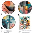thumbnail image 3 of Designart "Geometry in Balance Blue and Orange II" Modern Geometric Metal Wall Art Prints, 3 of 5