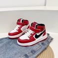 thumbnail image 1 of Zapatos de tablero de color rojo populares para principios de primavera, zapatillas de deporte para niños y niñas, zapatos de baile callejero informales, 1 of 6