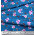 thumbnail image 2 of Soimoi Georgette Viscose Fabric Dot,Leaves & Rose Floral Print Fabric by Yard 42 Inch Wide, 2 of 3