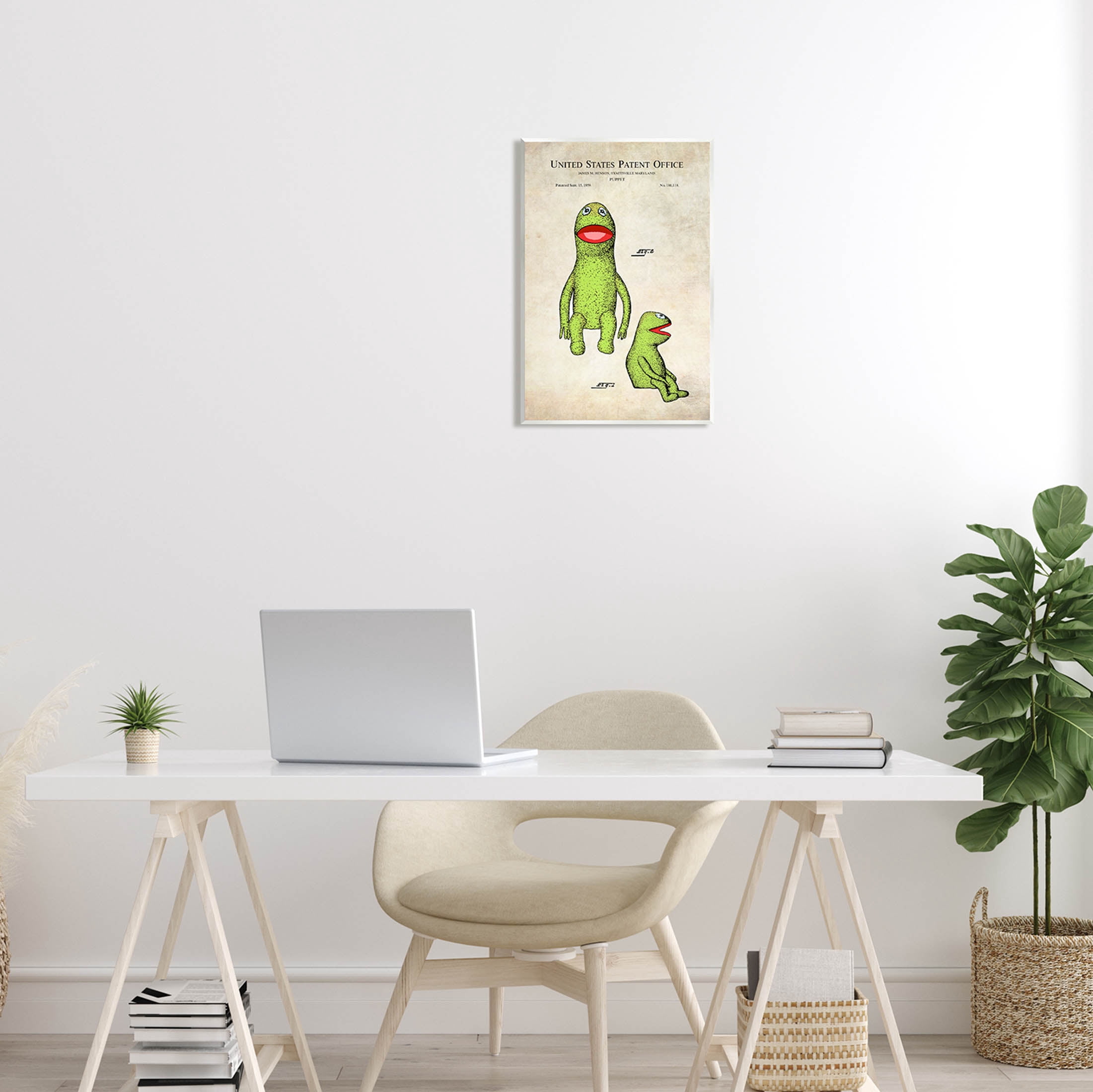 Stupell Industries Vintage Frog Character Puppet Graphic Art Unframed Art Print Wall Art, Design by Karl Hronek