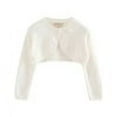 thumbnail image 7 of GYRATEDREAM Kids Girls Cardigan Sweaters Toddler Long Sleeve Cable Knitted Cropped Sweater Button Closure Tops for 1-8Y White, 7 of 7