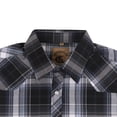 thumbnail image 6 of Coevals Club Mens Pearl Snap Plaid Western Cowboy Button Up Short Sleeve Shirts Black White Gray 09 Large, 6 of 7