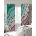 thumbnail image 3 of Green Ombre Blackout Curtains 39 Inches Long for Bedroom, Modern Geometric Abstract Dark Red Cream Thermal Insulated Room Darkening Black Out Window Curtain Panels Grommet Drapes for Living Room, 3 of 8