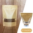 thumbnail image 4 of 50Pcs Waterproof Zipper Bag Kraft Zip Pouch Food Paper Small Pouches with Notch and Matte Window, 4 of 4