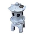 thumbnail image 4 of Estatua de jardín de mini pagoda, arte de figuras, con lámpara solar, escultura de adornos de resina de manualidades para el jardín de jardinería, 4 of 8