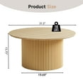 thumbnail image 3 of YOCWO 31.5" Small Round Coffee Table for Small Apartment Living Room, Modern Natural Coffee Table with Fluted Drum, 3 of 7