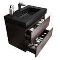 thumbnail image 4 of Walnut and Black Bathroom Vanity Soft-Closing Drawers Environmentally Friendly for Bathroom, 4 of 4