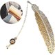 thumbnail image 1 of Marcapáginas de metal con forma de pluma de 11,4 x 2,3 cm, marcapáginas retro dorado, marcapáginas creativo con forma de concha para lectores masculinos y femeninos, adolescentes, niños y niñas, C, 1 of 4