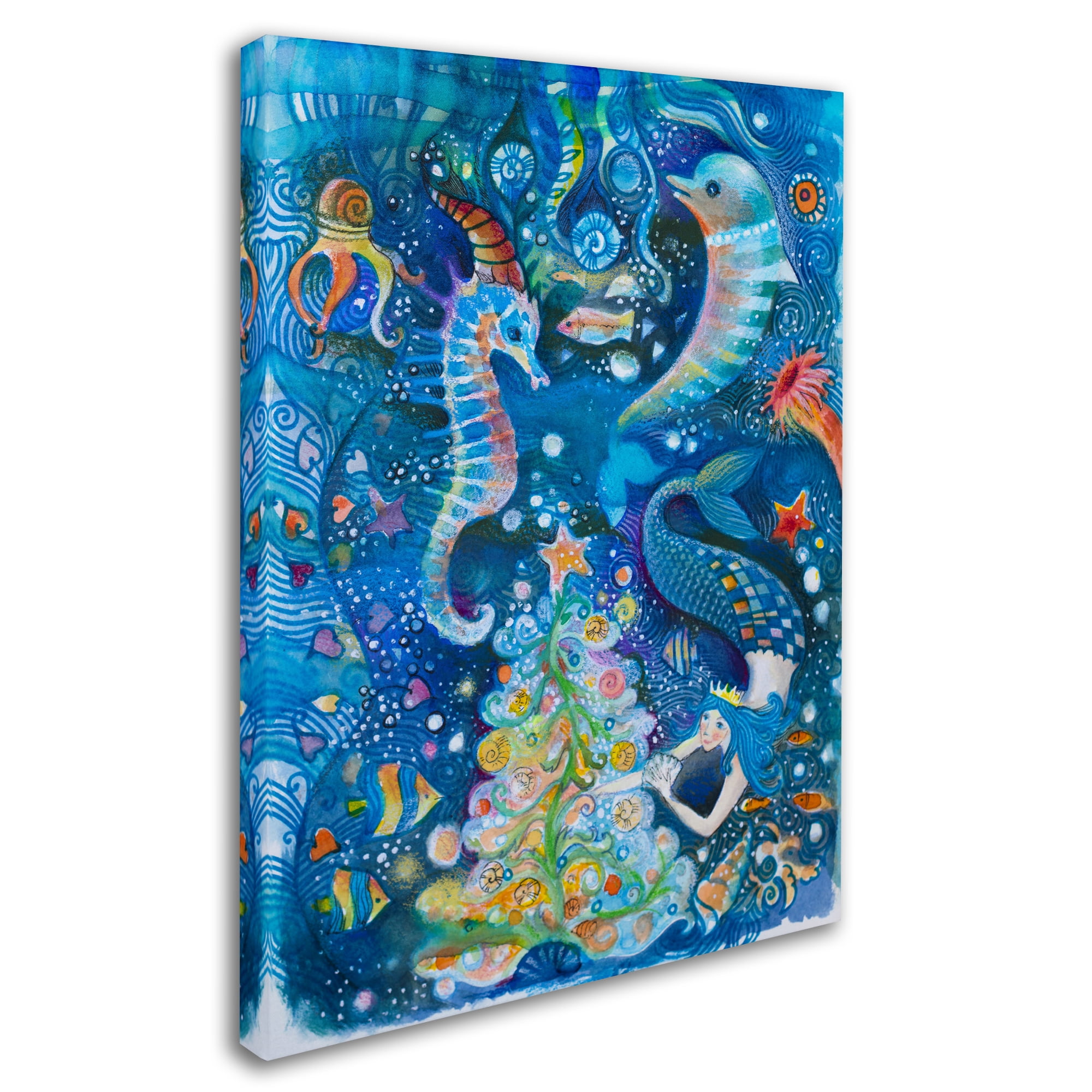 Trademark Fine Art 'Christmas In The Ocean' Canvas Art by Oxana Ziaka