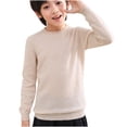 thumbnail image 1 of MeetoTime 4-18 Years Children's Knitted Undershirt Solid Color Thick Half High Neck Long Sleeved Pullover Top, 1 of 3