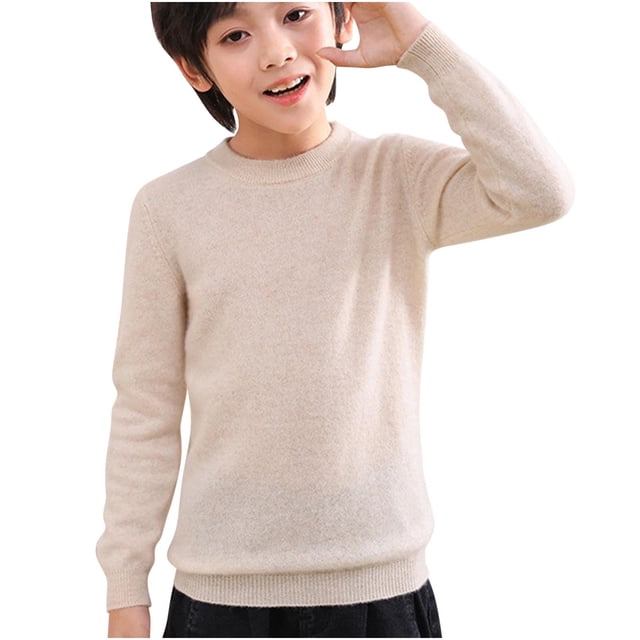 MeetoTime 4-18 Years Children's Knitted Undershirt Solid Color Thick Half High Neck Long Sleeved Pullover Top
