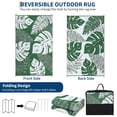 thumbnail image 2 of HIWEAVER 8' x 10' Green/White Outdoor Rug PP Plastic Straw Woven Waterproof Patio Rug with Border Portable Outside Carpet for Balcony Deck Picnic Garden Decor, 2 of 7
