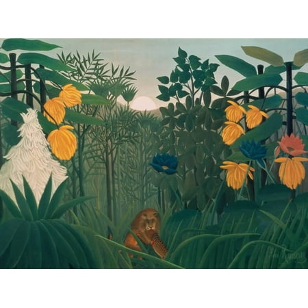 Tropical Painting The Repast of the Lion, about 1907 Tropical Style Fine Art Jungle Painting Print Wall Art By Henri Rousseau ()