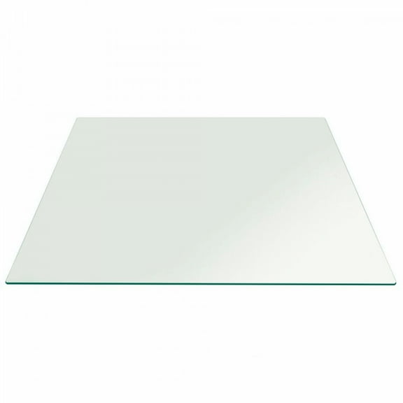 Modern Square Clear Glass Table Top with Flat Polish Edge Tempered