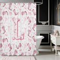 thumbnail image 2 of Erosebridal Pink Cowgirl Boot Letter Bow Shower Curtain 72Wx78L for Girls, Western Star Background Alphabet Waterproof Bath Curtain, 2 of 5
