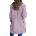 thumbnail image 3 of Open Front Women Long Sleeve Loose Casual Knit Cardigan With Pocket, 3 of 4