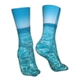 thumbnail image 7 of Fuzoiu Crystal Clear Ocean Waves Print Crew Socks,Casual Athletic Gym LightWeight Thin Socks,Casual Crew Socks for Men Woman,Calf Length Crew Socks, 7 of 7