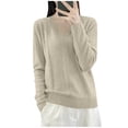 thumbnail image 2 of Molidfa Regular womens ribbed long sleeve Pull-On Relaxed Fit V-Neck Knit Tops Cozy Autumn Outfits Solid M, 2 of 5