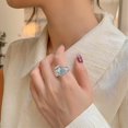thumbnail image 4 of Anillo de diamantes con Turquesa Natural YONGSHENG color Plata para el Día de la Madre, 4 of 5