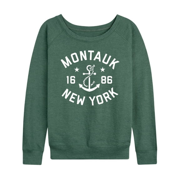 Instant Message - Montauk New York - Women's Lightweight French Terry Long Sleeve Shirt