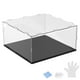 thumbnail image 1 of Caja de exhibición de acrílico de 1 paquete, 11.8x11.8x5.9 pulgadas/30x30x15 cm, caja de exhibición clara de acrílico con base de madera negra para colecciones, a prueba de polvo, 1 of 6