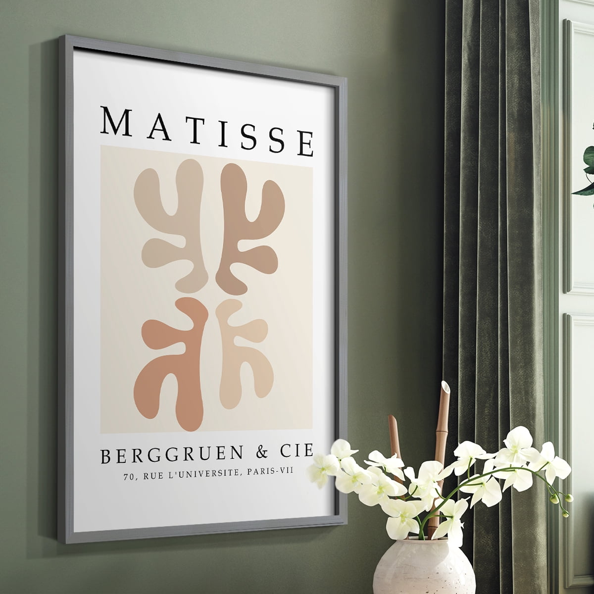Matisse CCCXLVIII in Gray Solid Wood 16 x 20 Framed Print