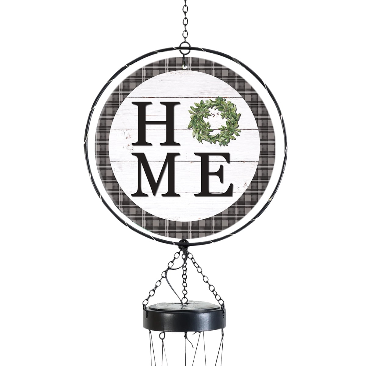 Briarwood Lane Everyday LED Illuminated Solar Powered Glass Suncatcher  Wind Chime 37x8 Home Wind Chime For Outdoors Melodic Metal Windchimes Wind-Chimes