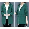 thumbnail image 5 of IROINNID Women's Winter Warm Jacket Solid Color Long Sleeve Warm Pocket Quilted Coat Jacket Winter Zipper Outerwear, Green, 5 of 7