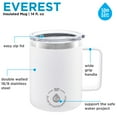 thumbnail image 3 of GROSCHE Everest Stainless Steel Coffee Mug 14oz with Lid and Handle, White, 3 of 10