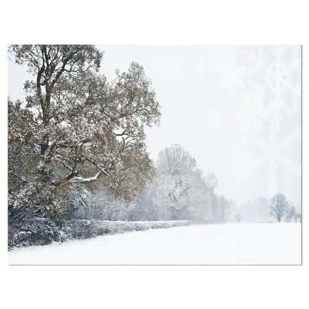 Christmas Winter Landscape Photos DESIGN ART Designart 'Christmas Winter Snow' Landscape Photo Metal Wall Art ()