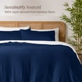 thumbnail image 3 of Bare Home Bamboo 3-Piece Duvet Cover Set - Made from Rayon Fibers - Soft, Cooling & Breathable - Queen,Dark Blue, 3 of 11