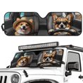 thumbnail image 2 of KUIFORTI Sun Shade for Car Windshield Funny Corgi Windshield Cover Sun Shade for Jeep Foldable 1 Piece Car Sunshade for Jeep Wrangler, Gladiator, Renegade, FJ Cruiser, 2 of 6